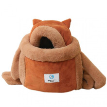 (M, Brown) Pet Carrier Bag Cute Pets Backpack for Outdoor Travel