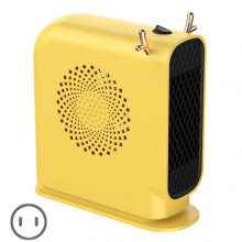 (US plug, Yellow) Small Desktop Electric Heaters Multi-Purpose Safety Warm Heaters for Living Room Home