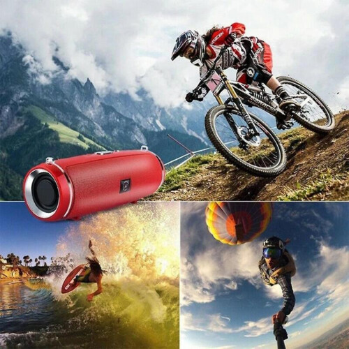 (Silver) Round Bluetooth-Compatible Speaker with Strap Portable Small Amplifieds Speaker for Party Beach Camping 1