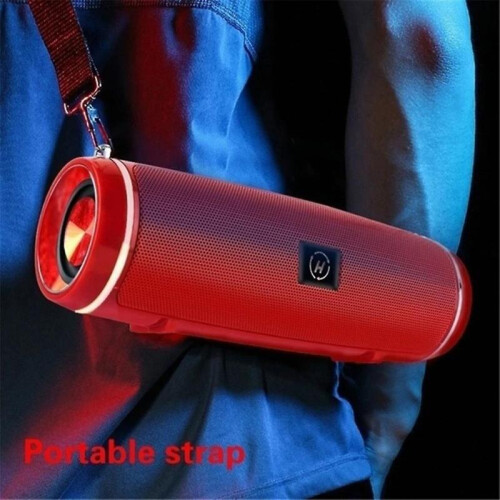 (Glod) Round Bluetooth-Compatible Speaker with Strap Portable Small Amplifieds Speaker for Party Beach Camping 1