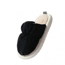 (42 43, Black) Men's Simple Detachable Soft-Soled Slippers Thick Breathable Warming Shoes for Bedroom