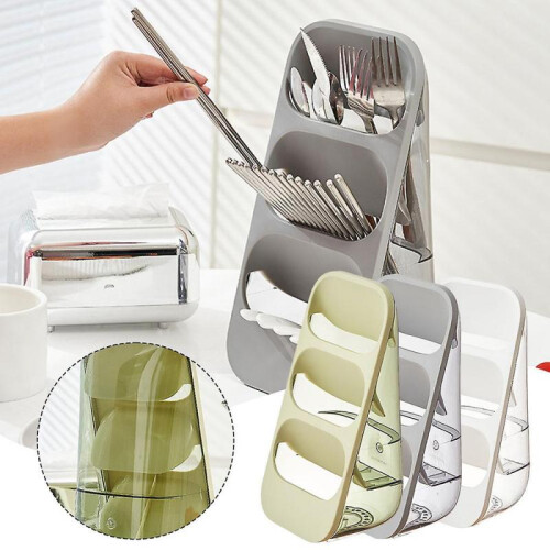 (White) Household Drain Chopsticks Holder Multipurpose Cutlery Storage Box for Fork Spoon Storage 2