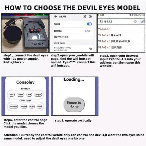 (1pcs, 4 style function) Led Dynamics Devil Eye Car 12v Headlights LED Automotive Headlight Bulbs for Universal Car Motorcycle 1