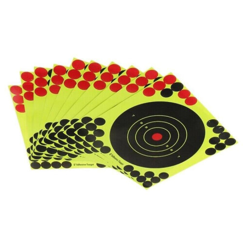 50pcs 8" Adhesive Paper Targets Stickers Fluorescent Airsofts Training Patch for Archerys Bows 2