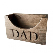 (Brown) Dad Wooden Hat Holder Personalized Baseball Hat Storage Shelf Father's Day Gift