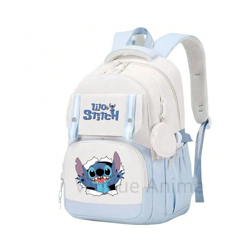 (5721633) Anime Lilo Stitch Backpack Large Capacity Bookbag for Boy Girl Men Women Leisure Waterproof Laptop Travel Bag Kid Gift Mochila