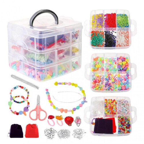 DIY Jewelry Making Tools with Storage Box Multifunctional Portable Beaded Materials for Glasses Decorating