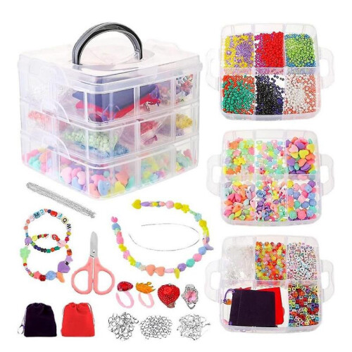 DIY Jewelry Making Tools with Storage Box Multifunctional Portable Beaded Materials for Glasses Decorating 2