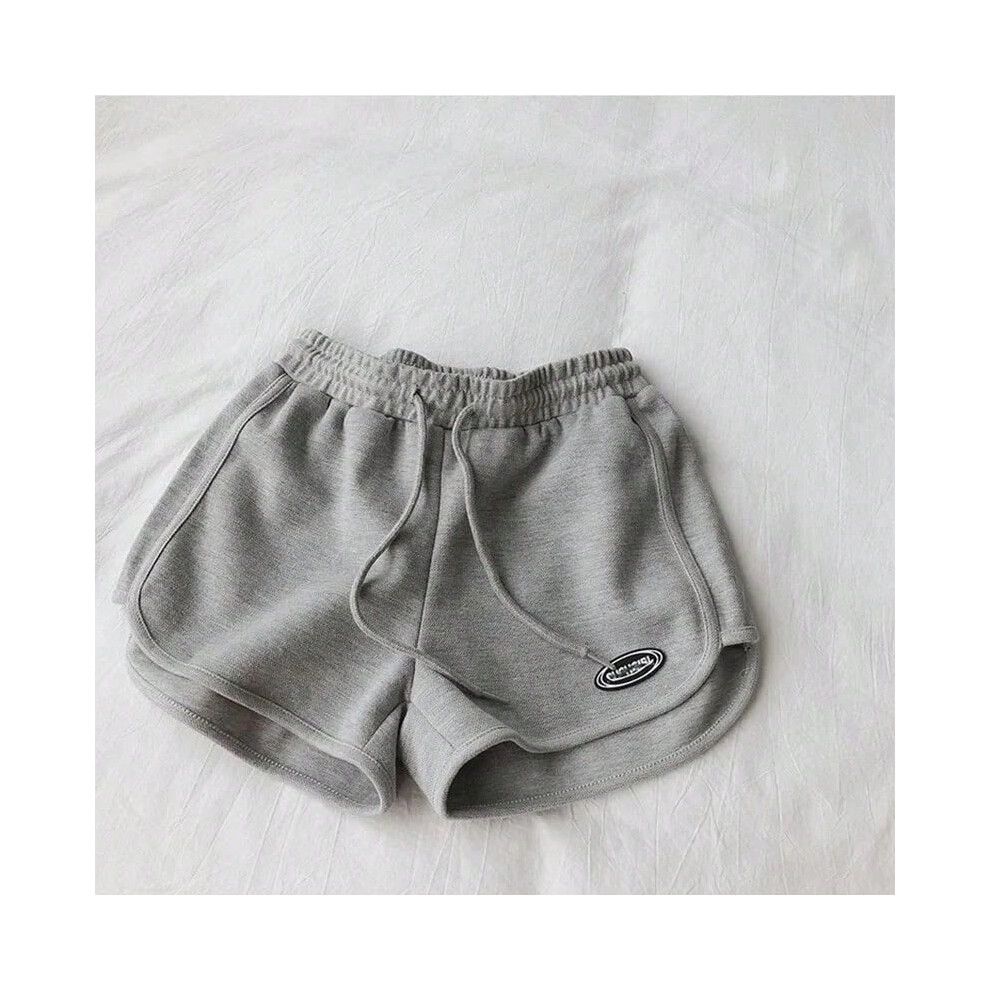 (gray, M) Women Casual Drawstring Sports Shorts Summer Thin High Waist Yoga A-line Shorts Loose Women Running Straight Trousers