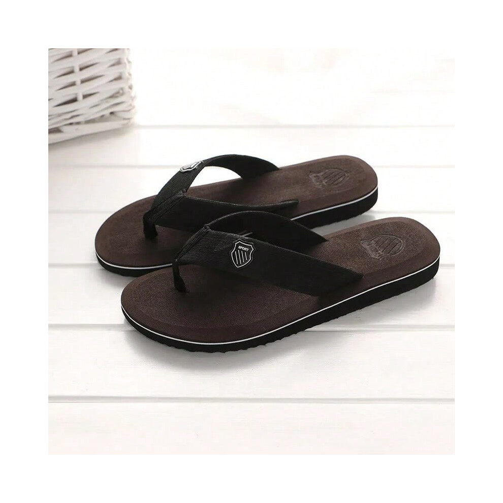 (C, 42) Summer Slippers Men Flip Flops Beach Sandals Non-slip Casual Flat Shoes Slippers Indoor House Shoes For Men Outdoor Slides