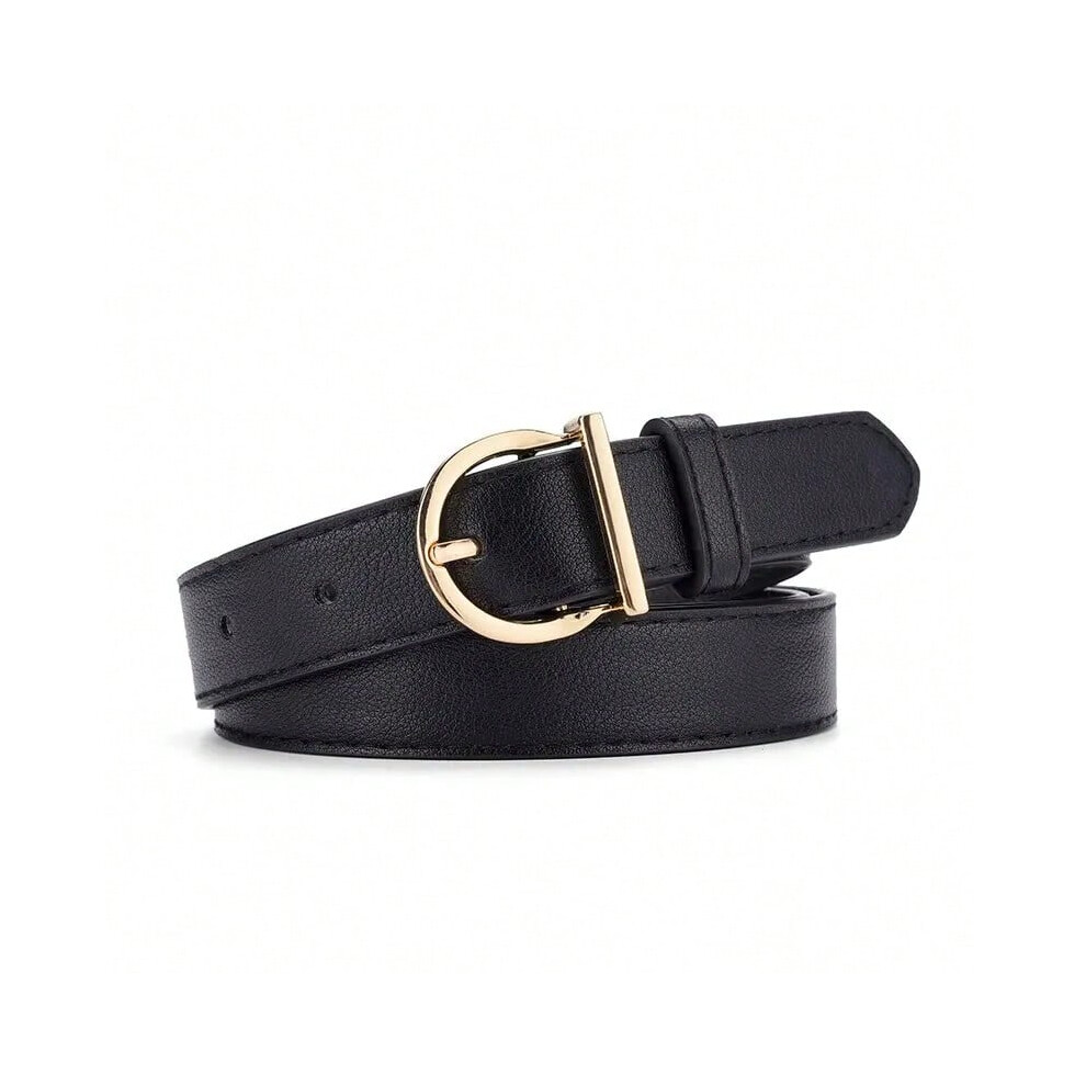 (black, 105cm) Women's Belt Fashion Pin Buckle Thin Belt Genuine Luxury Soft Belt Women with Cargo Pants Jeans Windproof Belt PU Leather Belt
