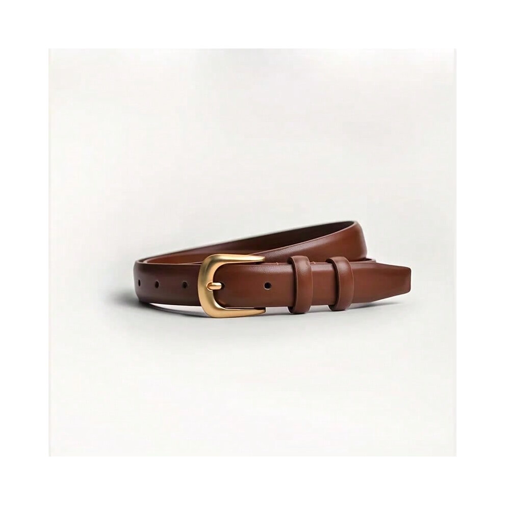 (Brown, 105CM) 1 piece belt ladies fashion simple belt decorative black with jeans belt suitable for daily wear and use