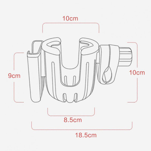Universal Cup Phone Drinks Holder for Strollers 360 Degree Adjustable Cup Holder 2
