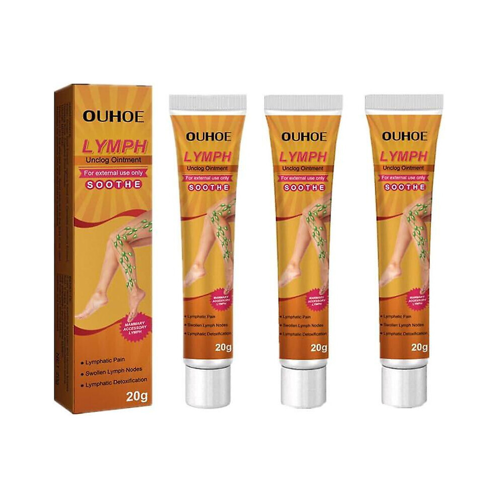 Gogerstar 3Pcs Lymphatic Repair Balm, Neck Lymphatic Drainage Balm, Sore Muscle Leg Swelling, Anti-Cellulitis Leg Firming Balm