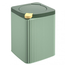 (Large, Green) Table Top Bin Mini Waste Bin with Lid Odor Proof Desk Waste Paper Basket with Pop Up Lid for Living