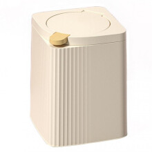 (Small, White) Table Top Bin Mini Waste Bin with Lid Odor Proof Desk Waste Paper Basket with Pop Up Lid for Living