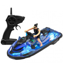 (Blue motor with doll) Children Remote Control Motor Boat Toy 2.4G Remote Control Racing Boat Small Speedboat