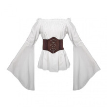 Halloween Medieval Ladies Pirate Cosplay Shirt Comfortable Role Playing Suit for Halloween Events Activity