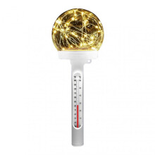 (Warm) Solar Powered Pool Thermometers with Lights Sturdy Water Temperature Measurer for Pond Home