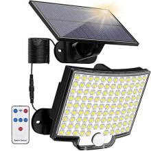 Bright Light Remote Control Solar Wall Light Waterproof Solar Panel Split Light Decor for Balcony Home