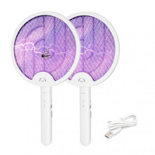 (2pcs, USB Cable) Powerful Electric Mosquitoes Swatter Portable Hangable Automatic Mosquitoes Trap Killer Lamp for Living Room Basement