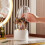 (White) Makeup Brush Holder, 360 Rotating Storage Barrel for Brushes & Lipstick Organizer 3