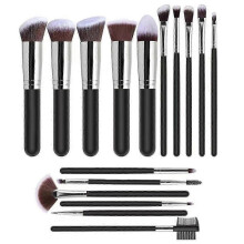 (silver) 16 Pcs Travel Makeup Brush Set