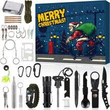 (D) 2025 Outdoor Survival Adventure Tool Set 24-day Christmas Countdown Arrival Calendar Gift