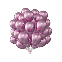 (Pink) 50 Pcs 12 Inch Metal Balloons Purple Pink Rose Gold Silver Gold for Party Wedding Birthday Decor