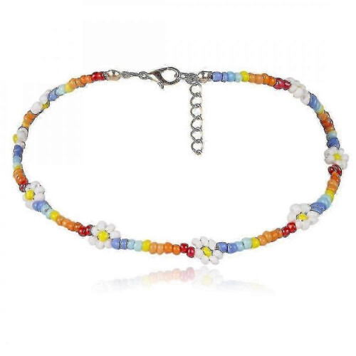 Bohemian Colored Daisy Short Necklace