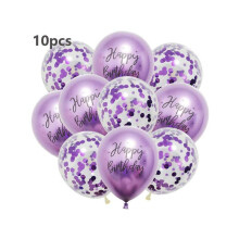 (20pcs Birthday Balloons, Purple) 10pcs Birthday Balloons & 20pcs 12" Printed Latex Balloons Set for Party Christmas Graduation