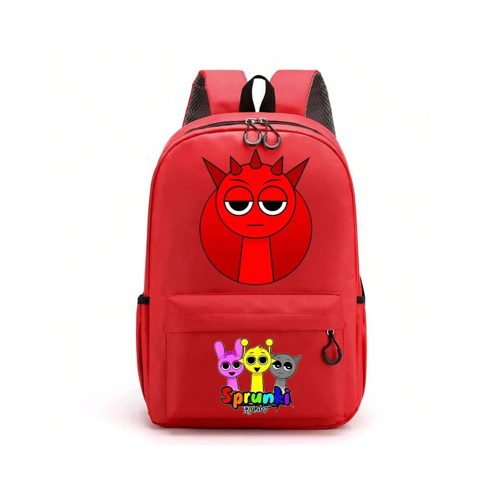 (JZHZ122X-JZHZ12S, big 45X30X13cm) New Sprunki Child Backpack Anime Cartoon Printed Kids Backpacks Boys Anime Schoolbag Children School Supplies Birthday Gifts