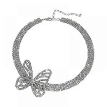 Rhinestone Bow Necklace for Women Layered Wedding Jewelry
