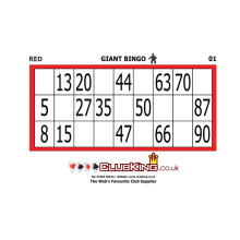A4 Re-Usable Bingo Tickets / Cards (Red/41-60)