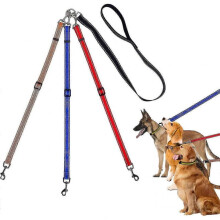 3 in 1 Dog Leashes: Removable Three-Way Pet Leash, Adjustable Reflective Triple Leash with Handles for 1-3 Small and Medium Dogs