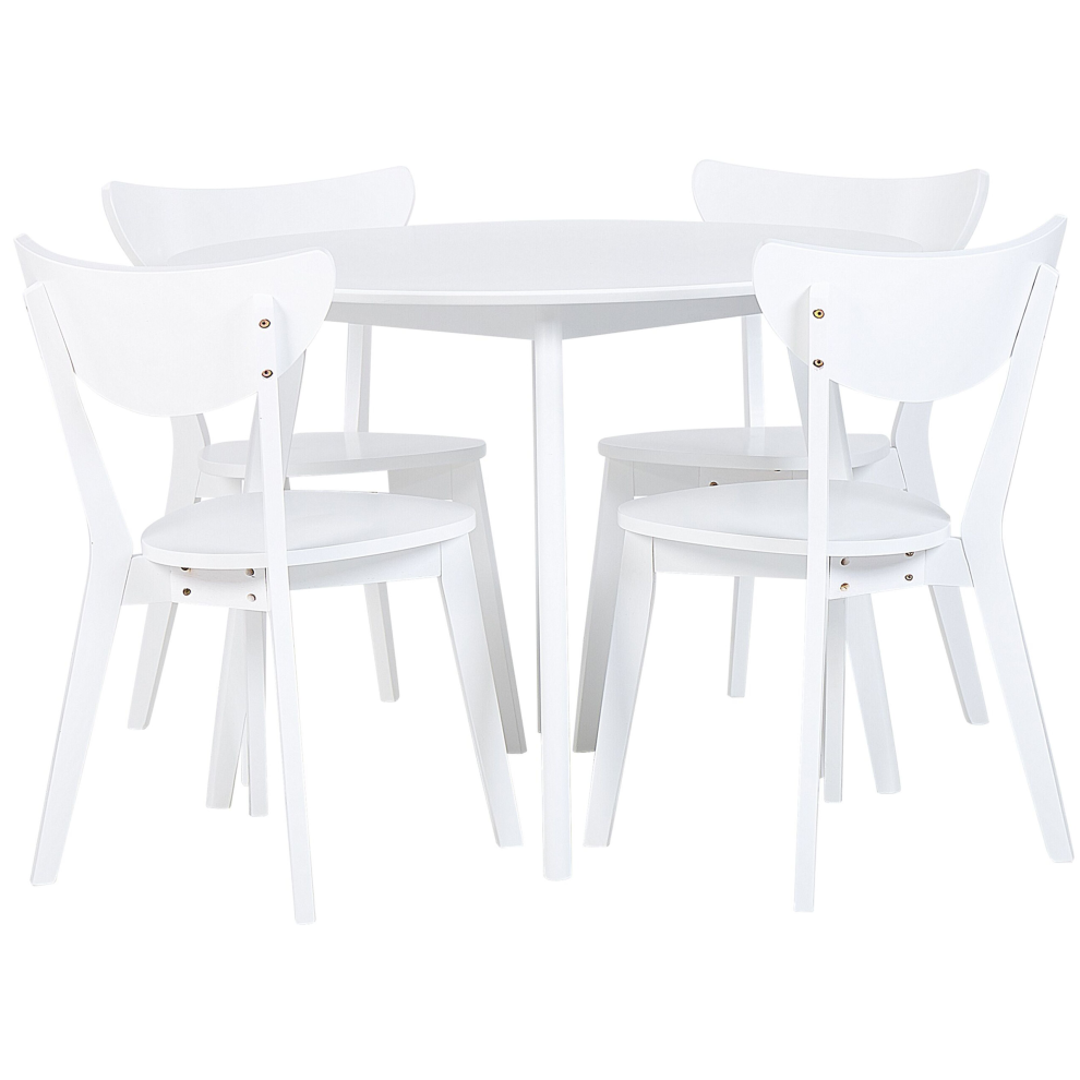 Dining Set ROXBY White 4 Seater