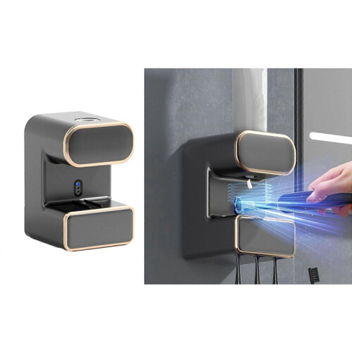 Automatic Toothpaste Dispenser Electric Toothpaste Dispenser Wall Mounted Dust-Proof Toothbrush Holder for Bathroom 1