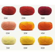 (30#Orange) SALE Knitting Wool Professional Needlework 4ply Milk Cotton Crochet Knitted Yarn