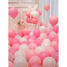 (Pink) 36pcs 10 Inch Macaron Pastel Pink Light Blue Latex Balloons for Wedding Party Birthday Decor