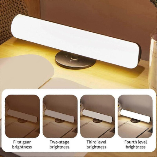 Smart Voice Control Night Light with Base, 4-Level Brightness, Rechargeable Bedside Lamp, Battery-Powered Reading Desk Light 1