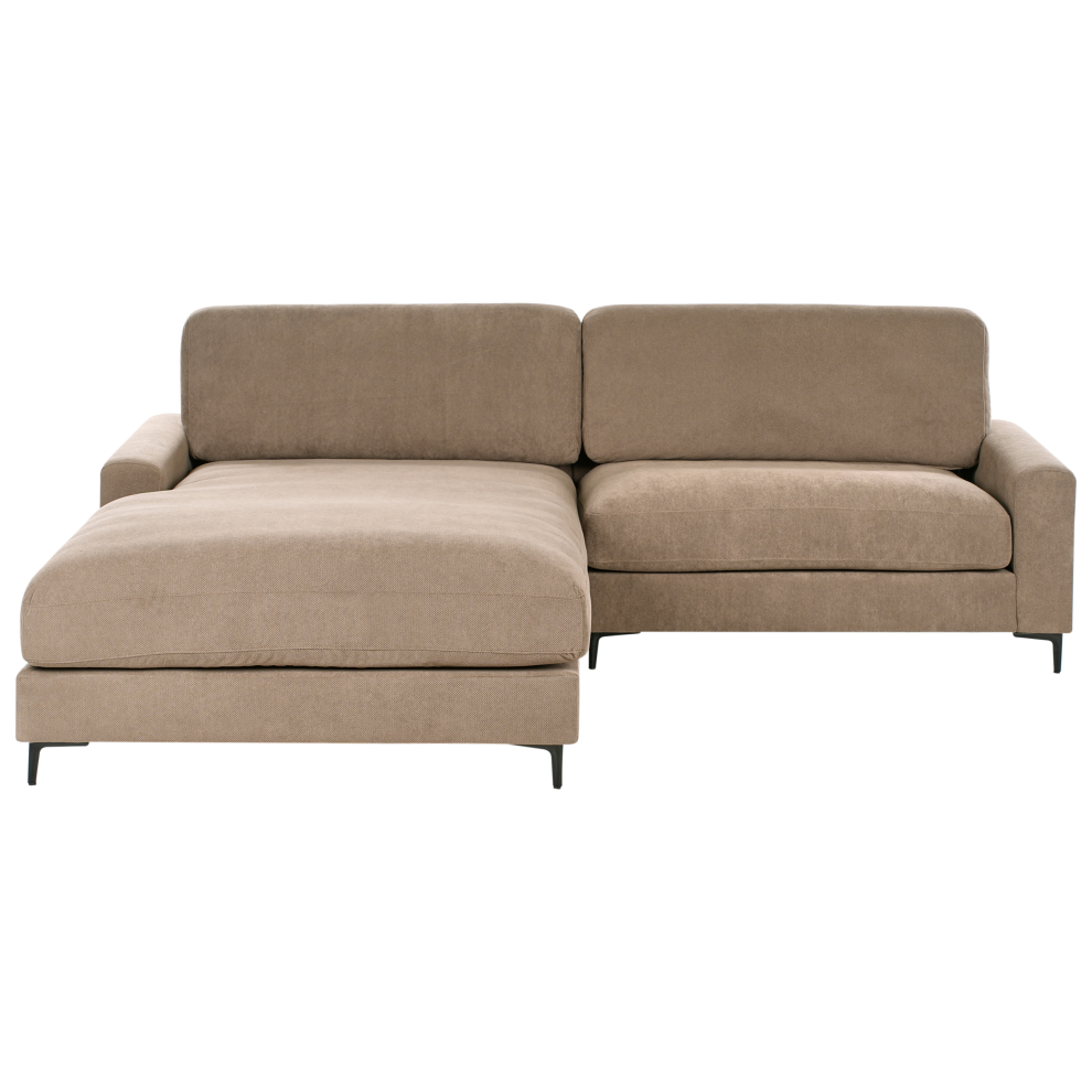 Corner Sofa MALOY Fabric Brown 3 Seater Right Hand
