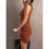 (M, Burnt Orange) Solid Ruched Side Pencil Hem Tank Dress 3