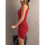(S, Red) Solid Ruched Side Pencil Hem Tank Dress 2