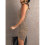 (M, Apricot) Solid Ruched Side Pencil Hem Tank Dress 2