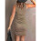 (L, Apricot) Solid Ruched Side Pencil Hem Tank Dress 2