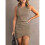 (M, Apricot) Solid Ruched Side Pencil Hem Tank Dress 3