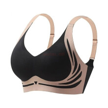 (Black, XXL) Super Gather Wireless Push-Up Bra, Lifting Anti-Sagging Wireless Push Up Bra New