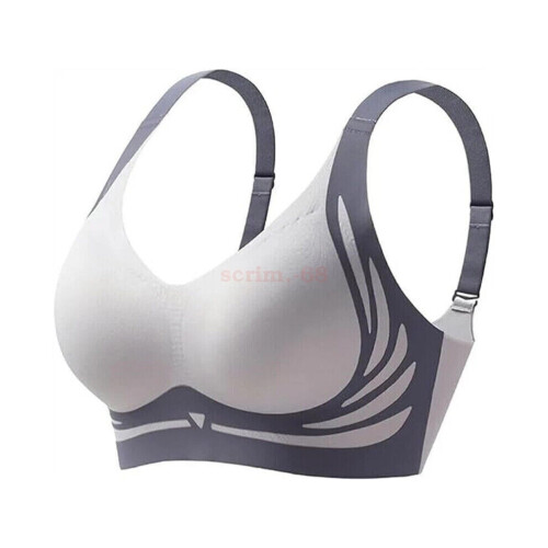 (Blue, L) Super Gather Wireless Push-Up Bra, Lifting Anti-Sagging Wireless Push Up Bra New