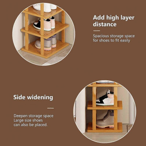 7-Tier Wooden Shoe Rack Narrow Space-Saving Organizer 2