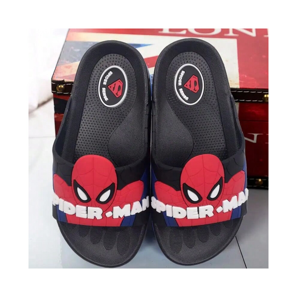 (Black Z, 27-28-Insole 19.0 cm) Disney Children's Slippers Summer Boys Indoor Thick Bottom Bath Soft Anti-skid Sandals Carton Boys Flip-flops Outside Blue Shoes
